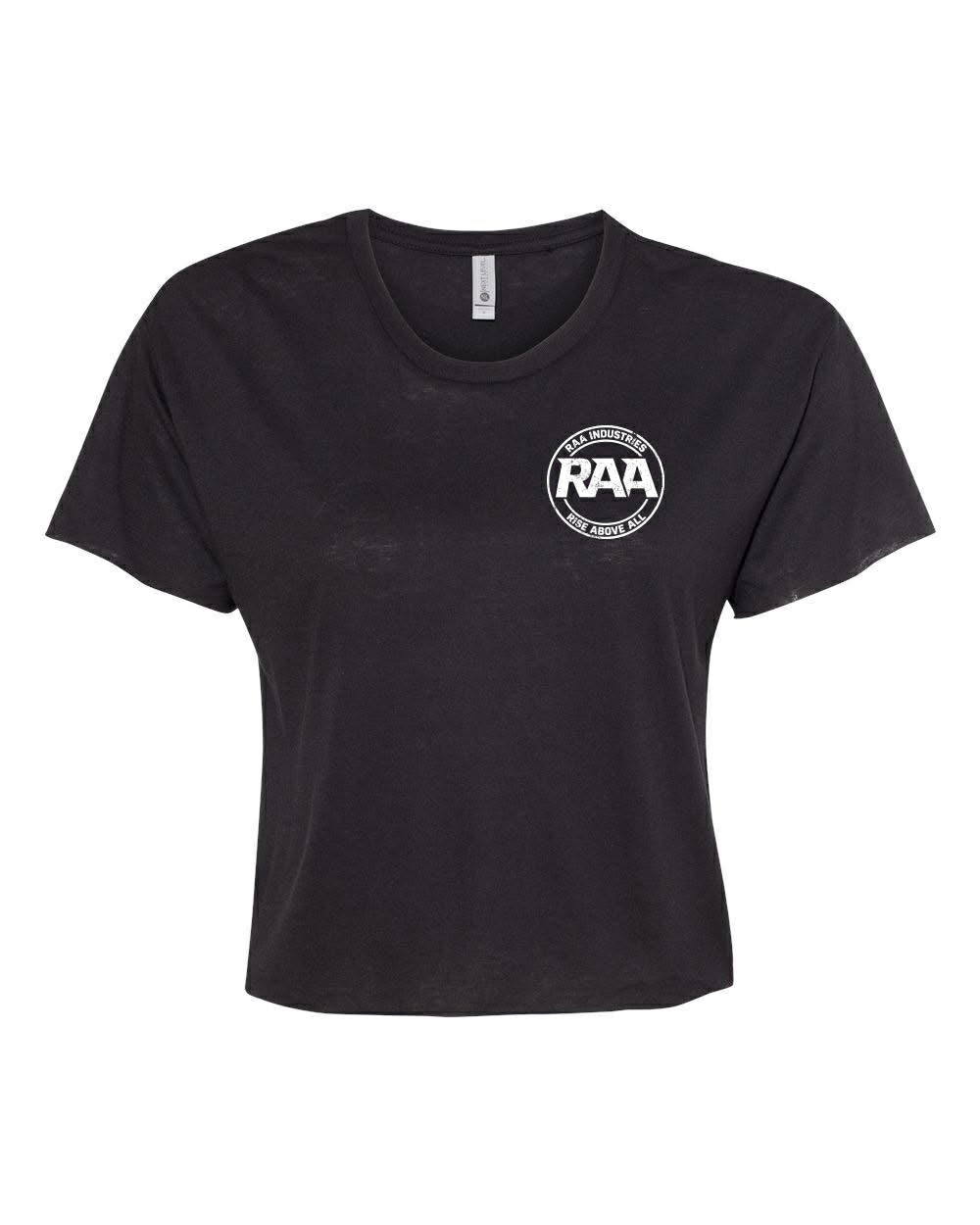 Women's Crop Top (white on black)
