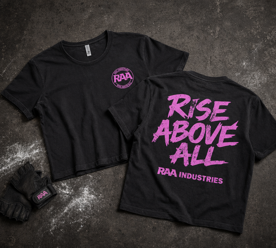 Women's Crop top (PINK ON BLACK)